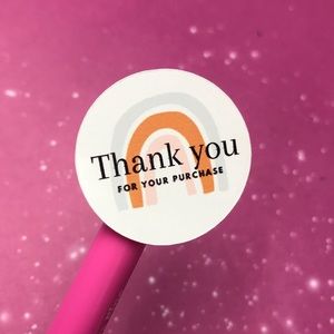 70ct thank you for your purchase stickers sz 1.25”